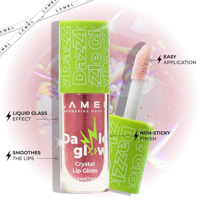 Dazzle Glow Crystal Clear Lip Gloss - Hydrating Lip Gloss - Non Sticky Lip Gloss - Colored Lip Gloss - Lip Gloss Color - Mini Lip Gloss - Moisturizing Lip Gloss - №404 You Can