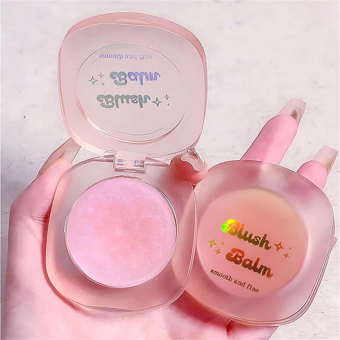 Color Changing Blush,Magical Temperature Change Powder Blusher Cream For Cheeks ,Eyes And Lips Tint Makeup,Lasting Moisturizing Rouge, Brightening, High Gloss Black Powder Blusher Cream (#02 Rose)