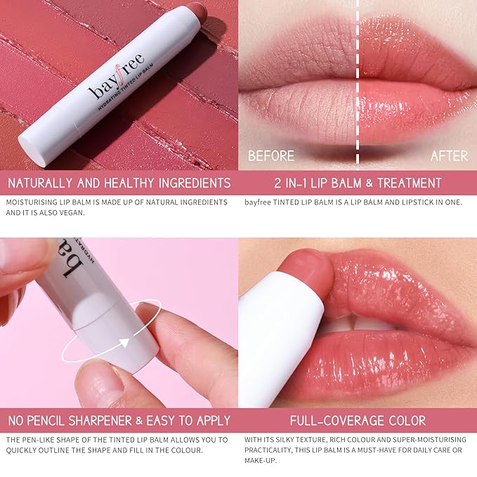 Cream Blush for Cheeks Radiant Finish, Hydrating, Creamy, Lightweight & Blendable Color, Vegan & Smooth Lip Color Balm, Hydrating Vitamin E