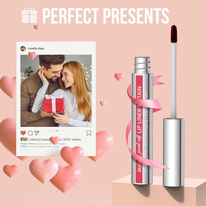 iMethod Lip Stain - Lip Liner Stain, Long Lasting Lip Stain Peel Off, Waterproof Stay On All Day, Transfer-Proof, Highly Pigmented, Natural Instant Peel Off Lip Stain Color, Coffee