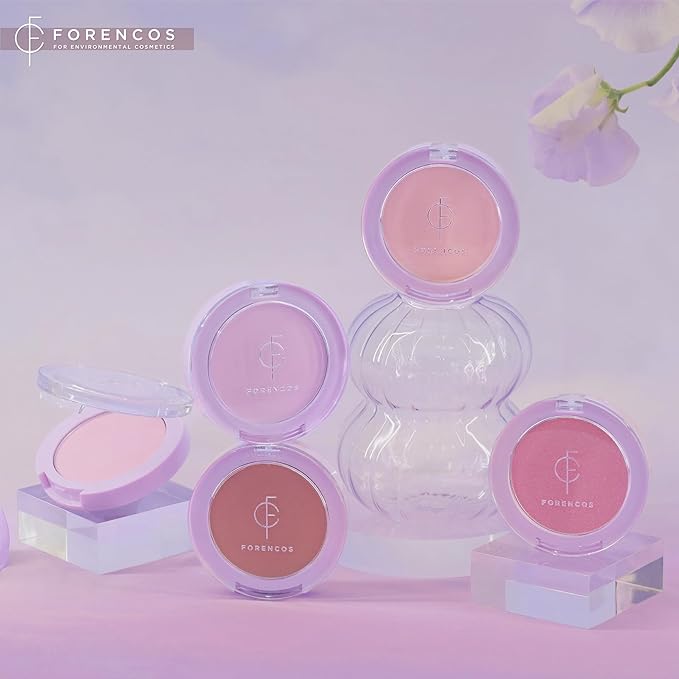 FORENCOS Matte Blush Set (Puff Included), Long Lasting Korean Blush Power, Zero Sebum Shine, Flawless Finish, Easy Blending, Lightweight & No Cakey Residue (PURE TIMIDUE)