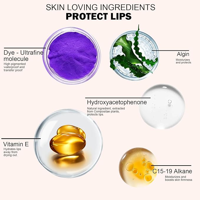 Peel Off Lip Stain - Long Lasting, Transfer Proof and Waterproof Tattoo Lip Tint, Matte Finish Lip Stain Peel Off, Infused with Vitamin E & Algin & Hydroxyacetophenone, #016 Cherry