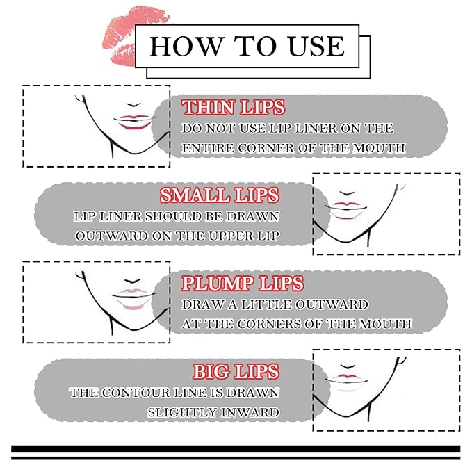 12 Colors Matte Lip Liner Set,Velvet Long Lasting Professional Nude Lip Liner Pencil,Waterproof Non-marking Lip Liner Stain Lipliner Set