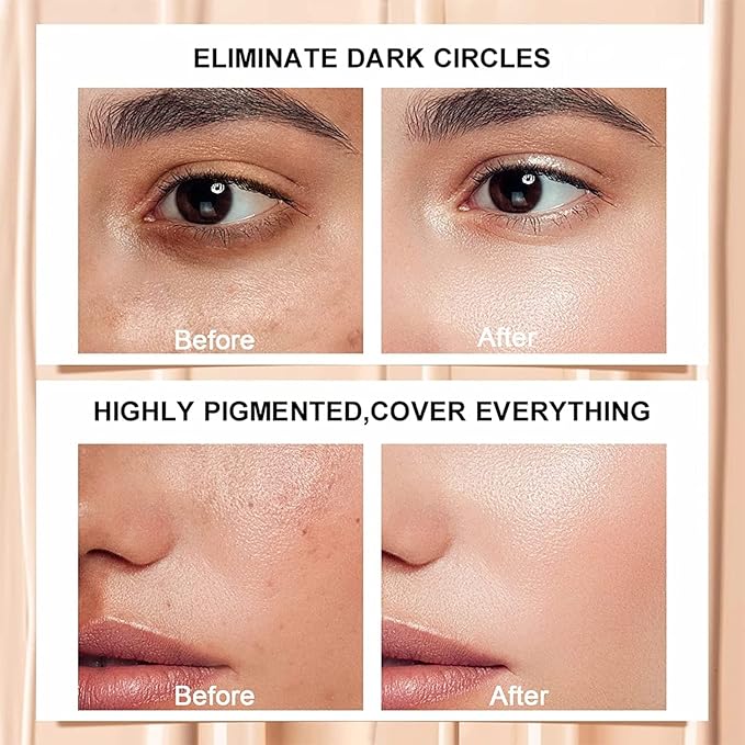6 Colors Correcting Concealer Palette, Makeup Cream Contour Palette with Brush, Contouring Foundation Highlighting Concealer Palette for Conceals Dark Circles, Redness, Acne, Blemish(B)