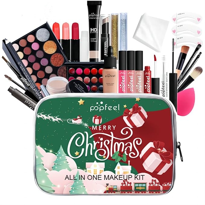 All in One Makeup Kit for Women Full Kit, Mother's Day Gifts Set for Women Girls, Makeup Essential Bundle Include Eyeshadow Palette Lipstick Blush Foundation Concealer Mascara Eyebrow Pencil