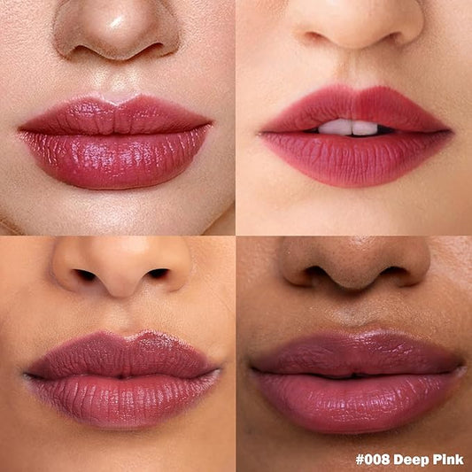 Peel Off Lip Stain NEW FORMULA - Long Lasting, Transfer Proof and Waterproof Tattoo Lip Tint, Matte Finish Lip Stain Peel Off, Infused with Vitamin E & Algin & Hydroxyacetophenone, #008 Deep Pink