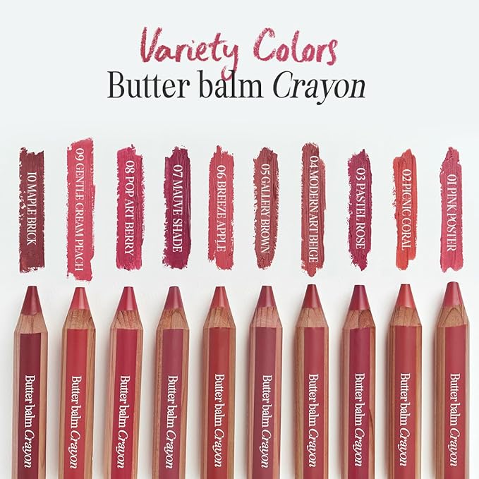 CLIO Butter Balm Crayon, 2-in-1 Lip and Cheek Tint, Buildable Lightweight Cream Blush, Crayon Lipstick Makeup (01 PINK POSTER, One Size)