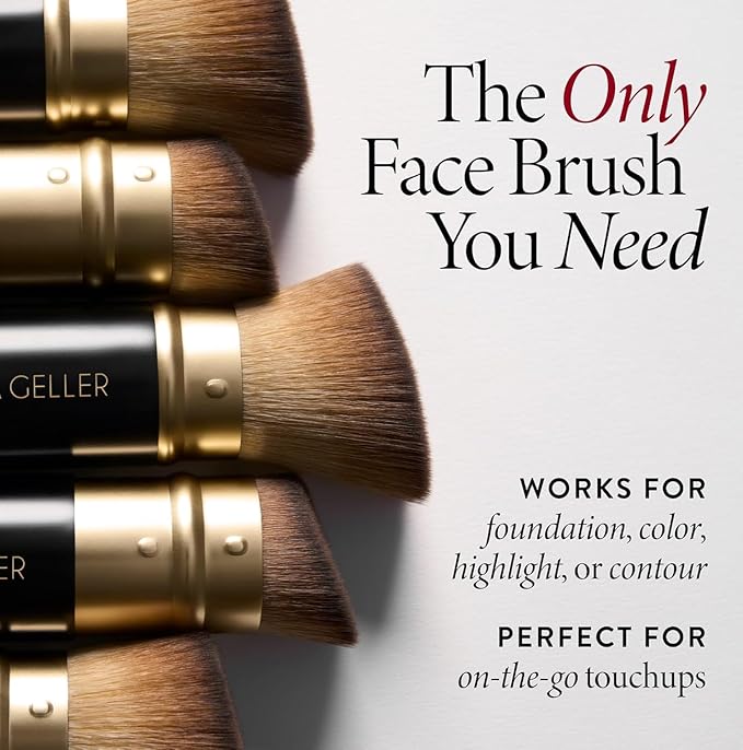 LAURA GELLER NEW YORK Baked Starter Kit - Full Coverage: Double Take Powder Foundation, Tan + Best of the Best Face Palette + Retractable Angled Kabuki Brush