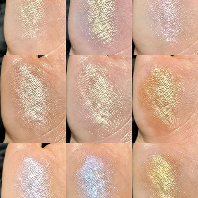 8 Colors Highlighter Makeup Palette, Face Highlighter Powder Palette Long Lasting Glitter Face Makeup Highlighter Powder Iluminadores de Maquillaje for Face Highlighters & Luminizers