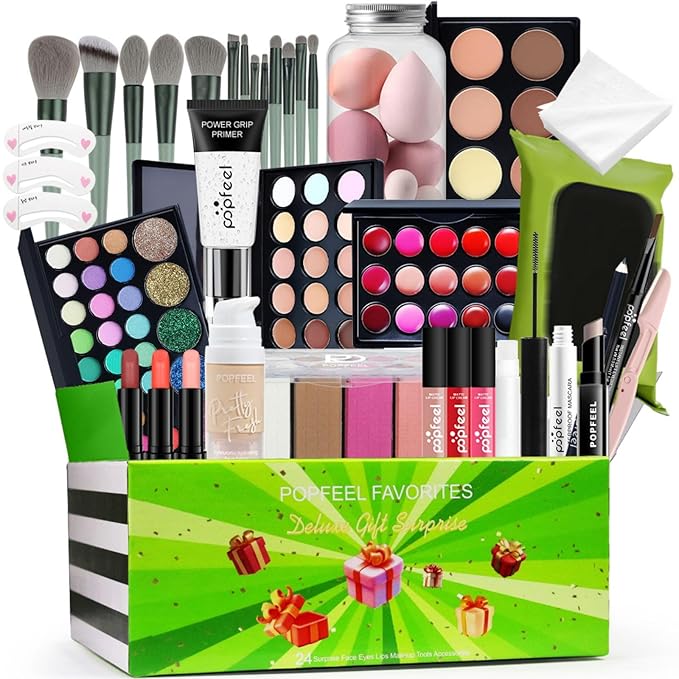 Makeup Set Box, Festival Surprise Assortment Gift with Professional Makeup Products, Cosmetics Set Party Favors for Women Girls Teenager, Vegan & Cruelty-Free, Set E