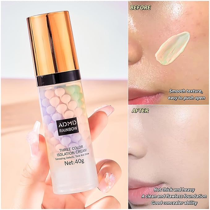 Face Primer for Makeup 3 Colors Isolation Cream Color Corrector Primer Concealer Invisible Pore Brightening Primer Base Corrector Natural Isolation Cream Primer Face Makeup