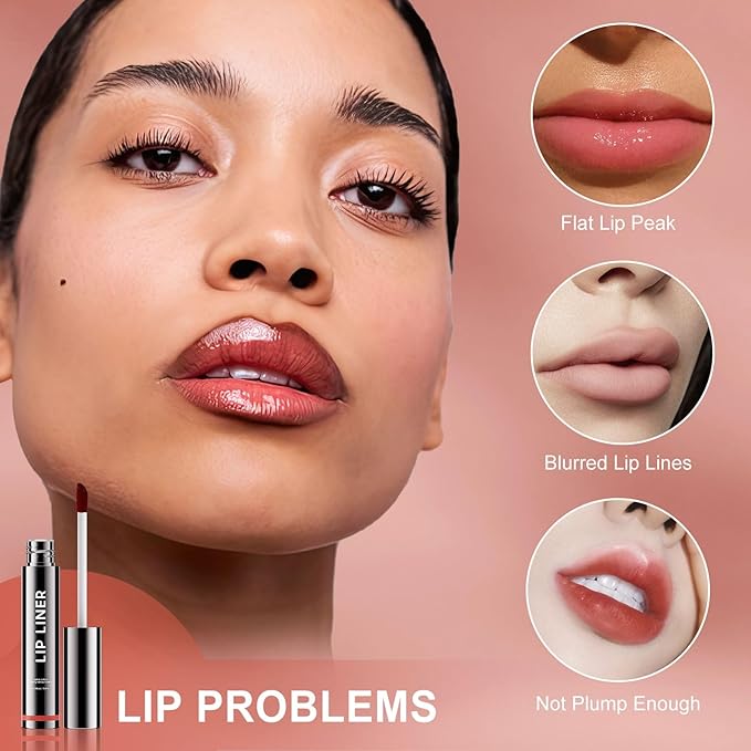 OETUIOW Long Lasting Waterproof Lip Stain, Lip Liner Stain, Peel Off Lip Liner Tattoo for Women Girls All Skin Types, Transfer-Proof & Natural, Nude