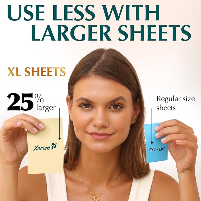 Natural Green Tea Oil Blotting Sheets for Face - 25% Larger - 100 Makeup Friendly Blotting Papers for Face - Easy Dispensing Oil Absorbing Sheets