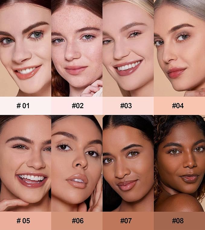 Matte Setting Powder 8 Colors Lightweight Oil Control Pressed Powder Foundation Flawless Long-Lasting Finishing Powder Foundation (Color 01)