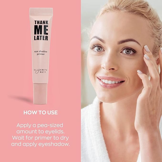 Elizabeth Mott Thank Me Later Eye Primer - Long-Lasting Matte Eyeshadow Base for Oily Lids - Crease-Free, Wrinkle-Filling, Shine Control - Smudge-Proof, Lightweight, Dermatologist & Allergy Tested 10g