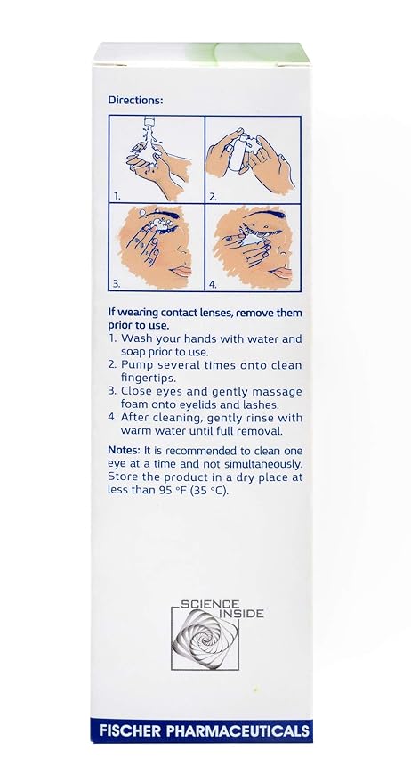 Dr. Fischer Tea Tree Oil Eyelid Cleanser - Eye Lid Scrub and Wash - Gentle Eyelash Foam Tear Free