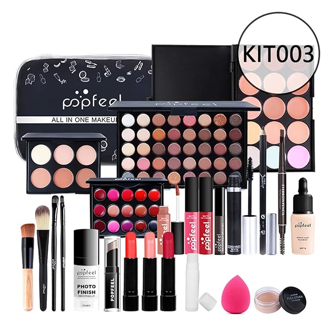 All-in-One Makeup Gift Set Travel Makeup Kit Complete Starter Makeup Bundle Lipgloss Lipstick Concealer Blushes Powder Eyeshadow Palette Cosmetic Palette for Teen Girls & Adults #2