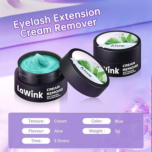 Eyelash Glue Remover Cream 5g Professional Grade Lash Adhesive Remover Sensitive Skin Lash Glue Remover Quickly and Low Irritation Lash Remover Eyelash for Salon Lash (Aloe)