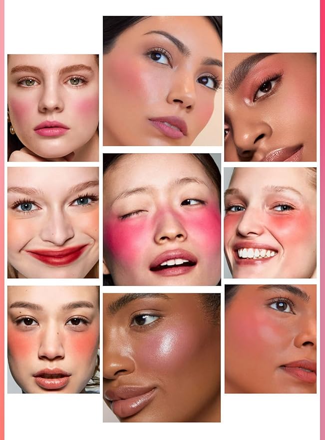 MAEPEOR Embossed Blush 8 Colors Lightweight Natural Look Matte Face Blush Long-Lasting Highly Pigmented Powder Blusher (Color 02)