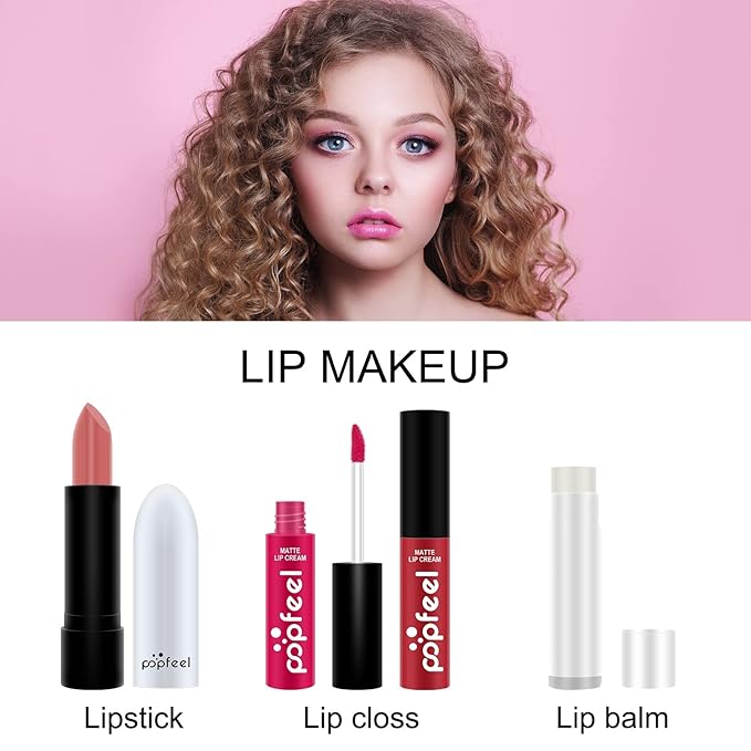 PHOEBE Makeup Advent Calendar Christmas Gifts Teenage Girls All-in-one Makeup Kit Surprise Gift Christmas Countdown Calendar Gifts Include Lip Gloss, Foundation, Concealer, Mascara, Eyebrow Pencil