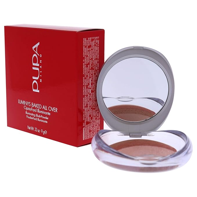 PUPA Milano Luminys Baked All Over Illuminating Blush-Powder - Moisturize And Protect Skin - Soft And Velvet Smooth Finish - Silky And Light Texture - 4 Tone - 01 Stripes Rose - 0.32 Oz, I0111598