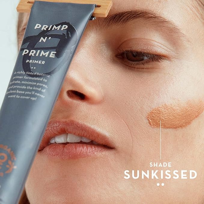 Glowing Skin Makeup Primer and Moisturizer - Vegan Hydrating Primer Face Makeup Pore Minimizer and Tinted Moisturizer for Face Care with Organic Base - Premium Face Primer for Makeup (Sun Kissed)
