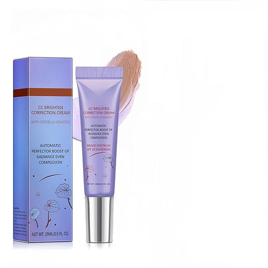 MAEPEOR Color Correcting CC Cream 5 Colors Lightweight Multi-Purpose Facial Concealer with Illuminating Finish Soothes & Hydrates Skin (04 Purple)