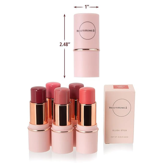 Blush Stick for Cheeks & Lips Multistick Cream Blush- Easy to Apply & Blend- Infused with Nourishing Ingredients for your Skin Compact Travel Size Makeup (True Red, Small)