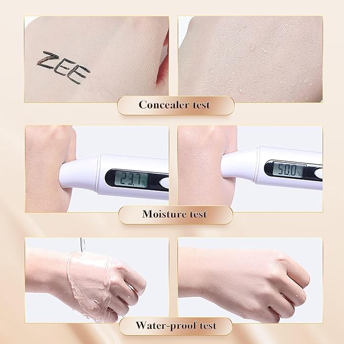 Mushroom Head Air Cushion CC Cream Foundation- Brightening Color Changing Foundation for Older Women, Moisturizing Full Coverage Self Adjusting Concealer Long-Lasting, Natural Finish (Buff Beige)
