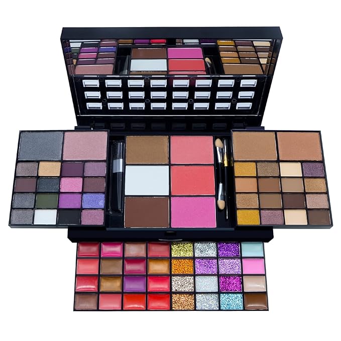 All in One Makeup Kit for Women Full Kit, 74 Colors Professional Makeup Gift Set, Include 36 Eyeshadow, 16 Lip Gloss, 12 Glitter Cream, 4 Concealer, 3 Blusher, 2 Highlight and Contour, 1 Bronzer