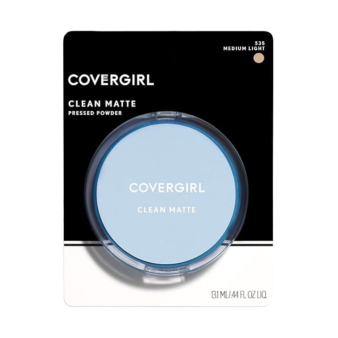 COVERGIRL Clean Matte Pressed Powder Medium Light, .35 Ounce (packaging may vary) (Pack of 2)