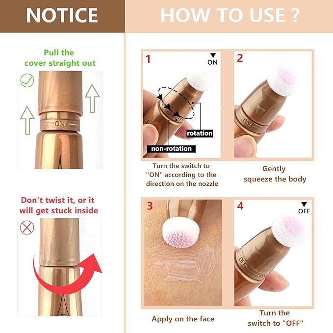 Pink Highlighter Makeup Rare Beauty Liquid Highlighter Stick with Cushion Applicator Contour Beauty Blush Wand Long Lasting Liquid Blush Stick Cream Contour Stick(#06 Light Pink Highlighter)