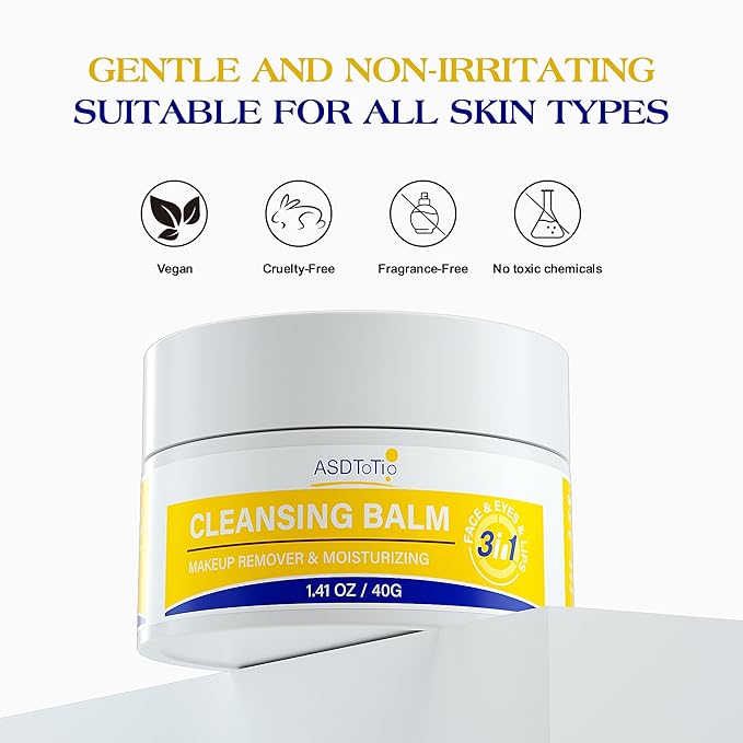 3 in 1 Cleansing Balm- Eye Face Lip Cleansing Balm Makeup Remover,Natural Gentle, Deep Cleaning, Made for All Skin Types