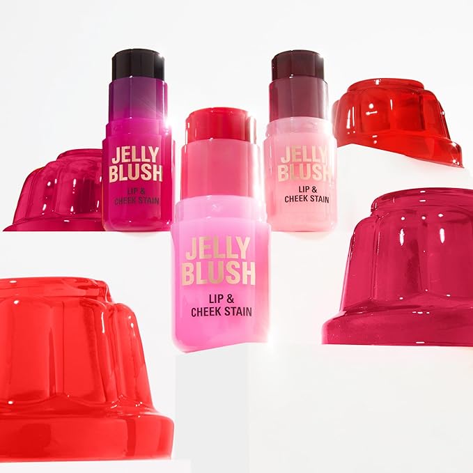 Revolution, Jelly Blush Stick Lip & Cheek Stain, Long-Lasting & Buildable with Hyaluronic Acid & Aloe, Vegan & Cruelty-Free, Cherry Red