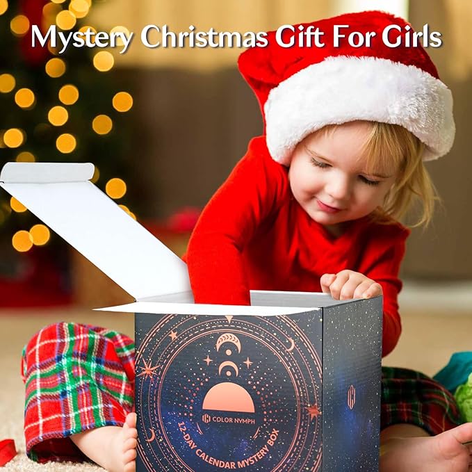 Color Nymph Makeup Kit Mystery Boxes, 12PCS Makeup Sets For Christmas Tree Decors, Xmas Gift Makeup Set For Teens Girls Cosmetic Sets Blind Box Includ Eyeshadows Lipstick Mascara Tools etc - Blue