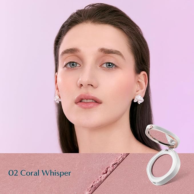 FLORASIS Ethereal Flush Smooth Powder Blush (Ode to Embroidery) (02 Coral Whisper, 1 Count)