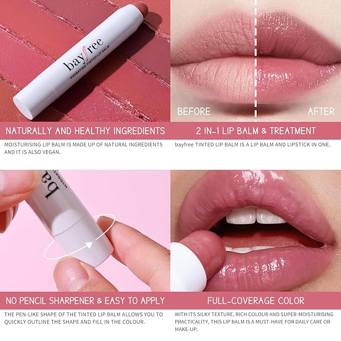Cream Blush for Cheeks Radiant Finish, Hydrating, Creamy, Lightweight & Blendable Color, Vegan & Smooth Lip Color Balm, Hydrating Vitamin E