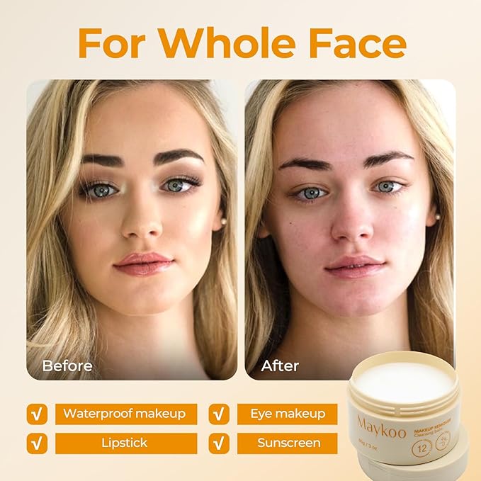 Makeup Remover Balm Hydrating Deep Cleansing Balm, Dissolves Waterproof Make Up, Gentle Oil Based cleanser for Face with Spatula, Makeup Removing for All Skin Types, 85 g/3 oz