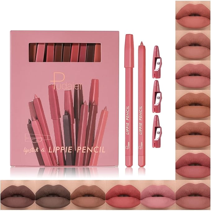 24Pcs Lip Liner Set with Sharpener