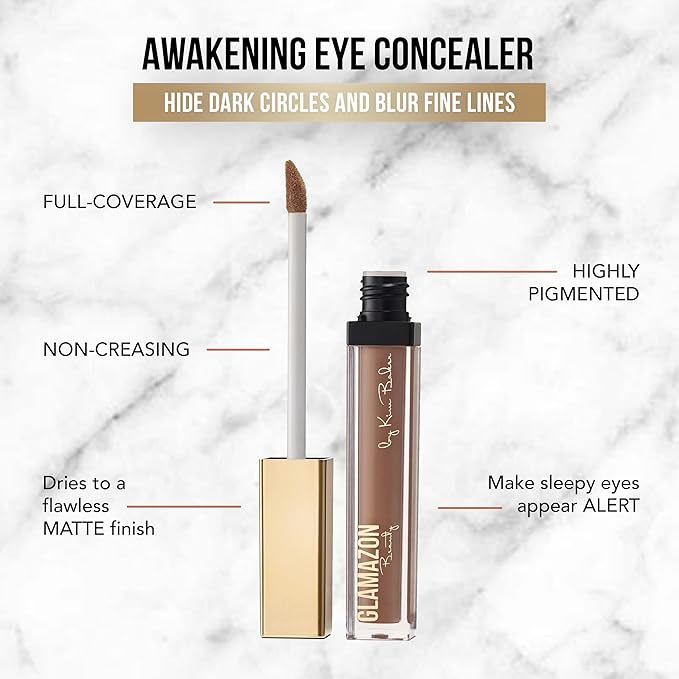 Glamazon Second to None Foundation Stick + Concealer Bundle, Deep Cocoaa & Caramel, Lightweight Buildable Coverage, Long-Lasting Full Coverage Brightening Concealer