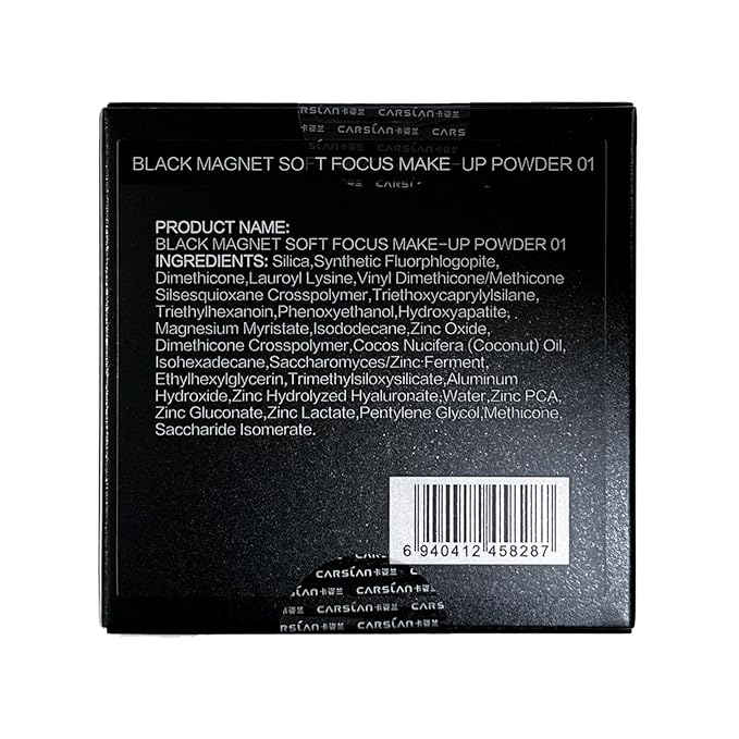 Black Magnet Soft Focus Make Up Powder, Waterproof Loose Setting Powder, 24H Longlasting, Oil Control, Talc-Free Face Powder, 01 Translucent For Dry&Com Skin, 0.28Oz