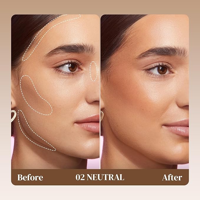 KYDA Contour Stick, Natural Matte Cream Contour, Lightweight Non-Clumping Face Shaping Makeup for Warm Tone, Blendable Smooth Matte Bronzer Stick, Buildable Coverage, Portable Travel Size, 02 NEUTRAL