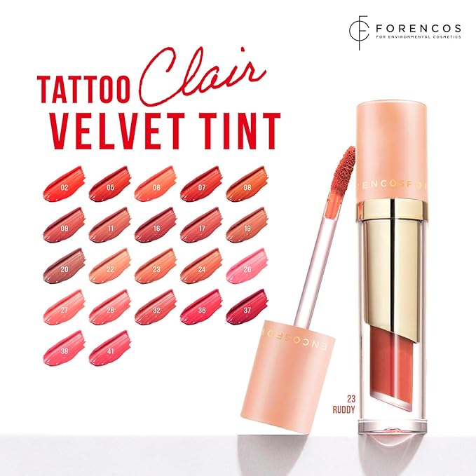 FORENCOS Long Lasting Waterproof Lip Stain Liquid Lipstick, Velvet Matte, Longwear, High Pigmentation, Tattoo Lips, Weightless, Smudge-proof, Non-Sticky, Korean Lip Tint Stain Makeup (23 Ruddy)