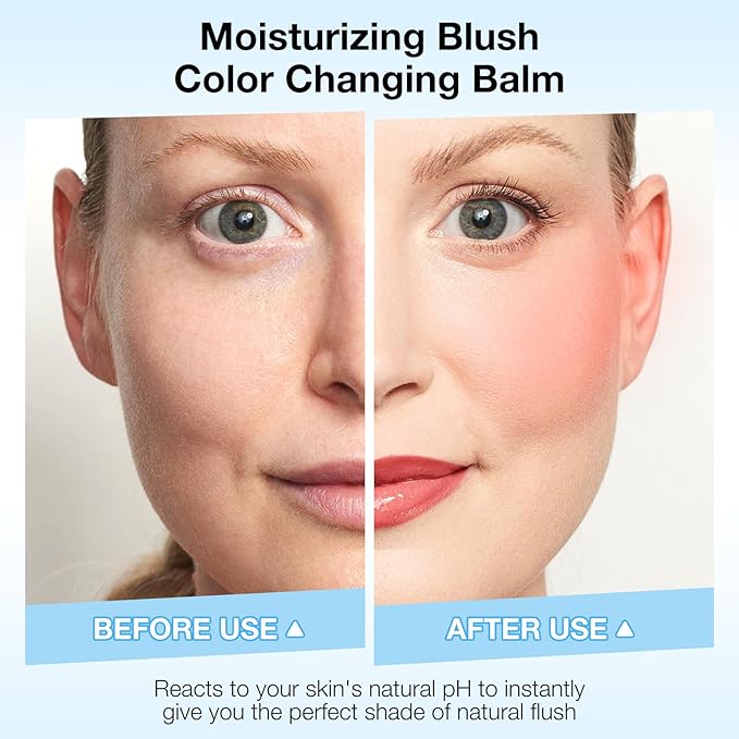 Boobeen Lightweight Blush Rouge Color Changing Blusher for Cheeks and Lips Balm Multi Use Cream Easy To Blend, Blush Oil Natural Dewy Finish