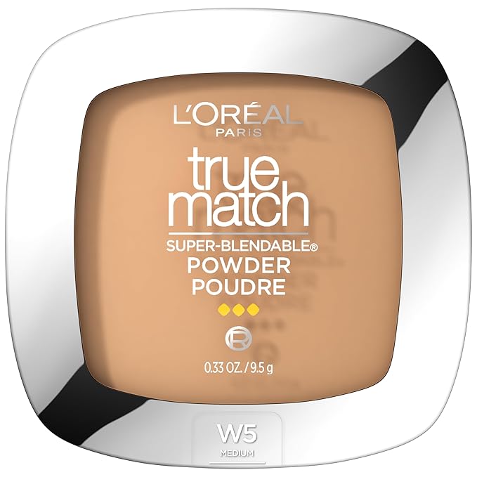 L'Oreal Paris True Match Super Blendable Oil Free Foundation Powder, W5 Medium, 0.33 oz Packaging May Vary