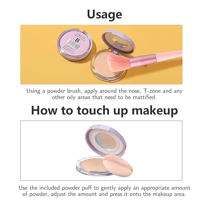POWDER FOUNDATION soft-focus formula, fine pores, and long-las ting, makeup setting (B, ONE SIZE)