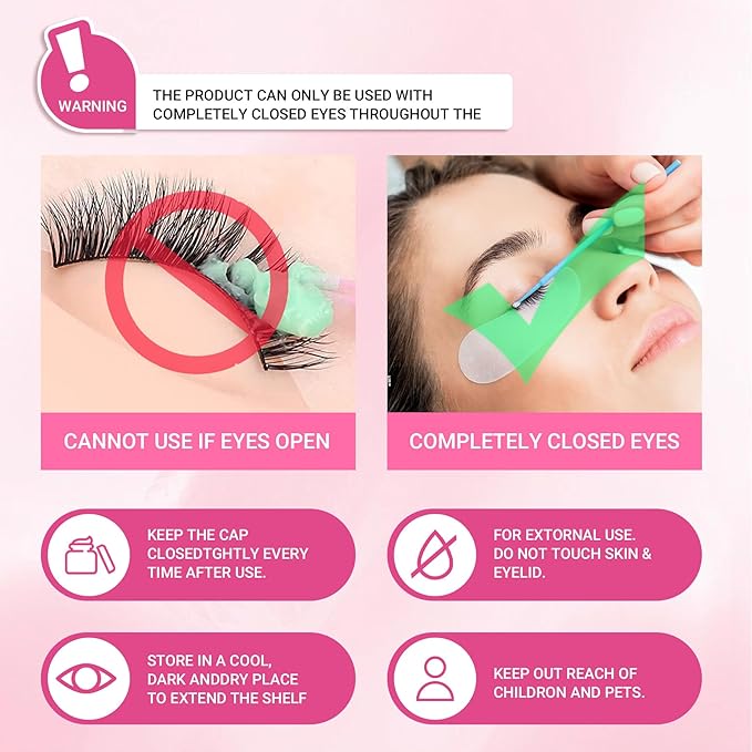 Eyelash Extension Remover - 10g Eyelash Glue Remover for Lash Extensions, Professional Salon Lash Glue Remover Low Irritation for Sensitive Skin