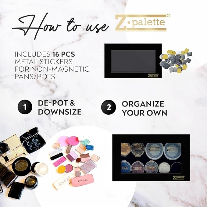 Deep Medium Magnetic Makeup Palette, Empty Magnetic Palette, Universal Magnet makeup palette for Eyeshadows, Powders, Customizable Beauty Organizer with Clear Window