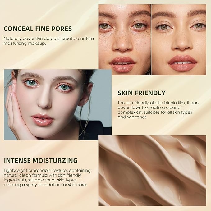 Mushroom Head Air Cushion CC Cream - Long-Lasting & Brightening BB Cream Foundation for Mature Skin, Waterproof & Moisturizing Full Coverage Self Adjusting Concealer for Even Skin Tone (Ivory)