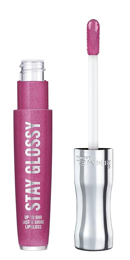 Rimmel Stay Glossy Lipgloss, Savoy Plum, 0.18 Fl Oz (Pack of 1)